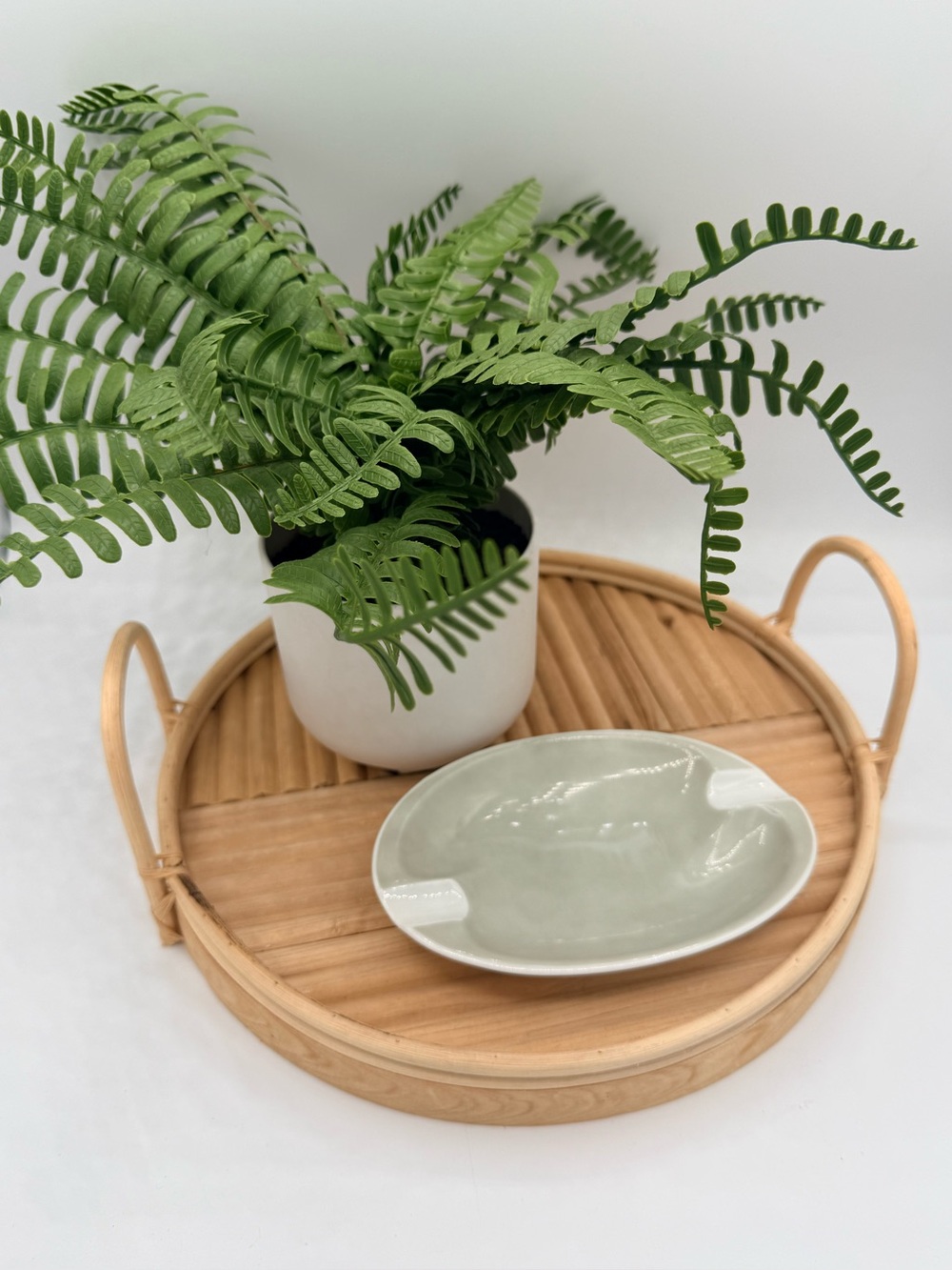 VTG Rosenthal Germany Green Leaf Porcelain Ashtray MCM